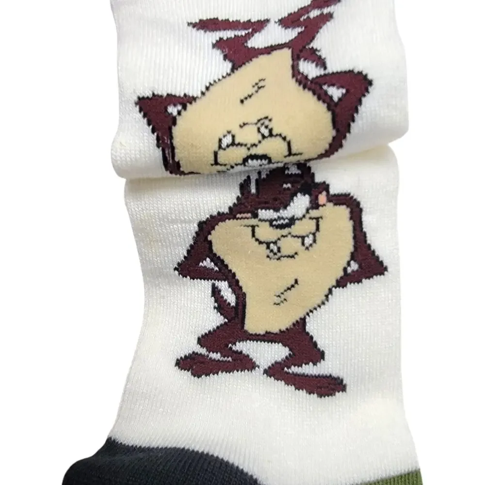 Vintage 1994 Looney Tunes Tasmanian Devil Taz Socks Mens 9-11 NWT White Green